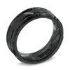 Thumbnail Image 2 of Previously Owned - Triton 8.0mm Comfort Fit Bevelled Edge Groove Wedding Band in Black Tungsten