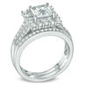 Thumbnail Image 2 of Previously Owned - 6.0mm Princess-Cut Lab-Created White Sapphire Fashion Ring in Sterling Silver