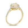 Thumbnail Image 2 of Previously Owned - 7.0mm Opal and 0.13 CT. T.W. Diamond Frame Ring in 10K Gold