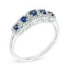 Thumbnail Image 2 of Previously Owned - Blue Sapphire and  0.15 CT. T.W. Diamond Ring in 10K White Gold