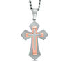 Thumbnail Image 0 of Previously Owned - Men's Stacked Cross Pendant in Two-Tone Stainless Steel - 24"