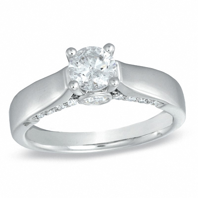 Previously Owned - 1.00 CT. T.W. Diamond Engagement Ring in 14K White Gold (J/I2)|Peoples Jewellers