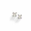 Thumbnail Image 1 of Previously Owned - Princess-Cut Diamond Accent Crown Royal Earrings in 14K White Gold