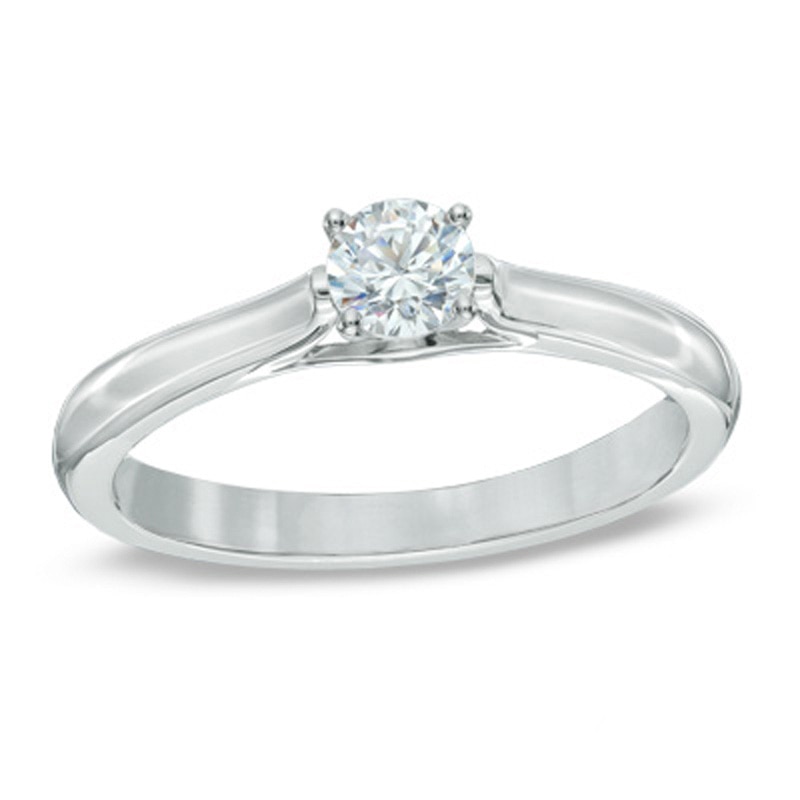 Previously Owned - Celebration Canadian Fire™ 0.30 CT. Diamond Solitaire Ring in 14K White Gold (H-I/SI1-SI2)