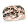 Thumbnail Image 0 of Previously Owned - 1.00 CT. T.W. Champagne and White Diamond Loop Ring in 10K Rose Gold