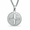 Thumbnail Image 0 of Previously Owned - Men's Lord's Prayer Round Cross Pendant in Stainless Steel - 24"