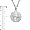 Previously Owned - Men's Lord's Prayer Round Cross Pendant in Stainless Steel - 24"