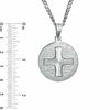 Thumbnail Image 1 of Previously Owned - Men's Lord's Prayer Round Cross Pendant in Stainless Steel - 24"