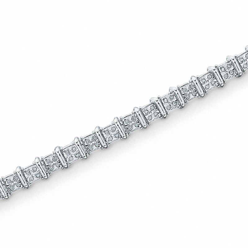Previously Owned - 0.50 CT. T.W. Diamond Bar Bracelet in Sterling Silver
