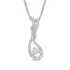 Thumbnail Image 0 of Previously Owned - 0.10 CT.  Canadian Diamond Cascading Teardrop Pendant in Sterling Silver (I/I2)