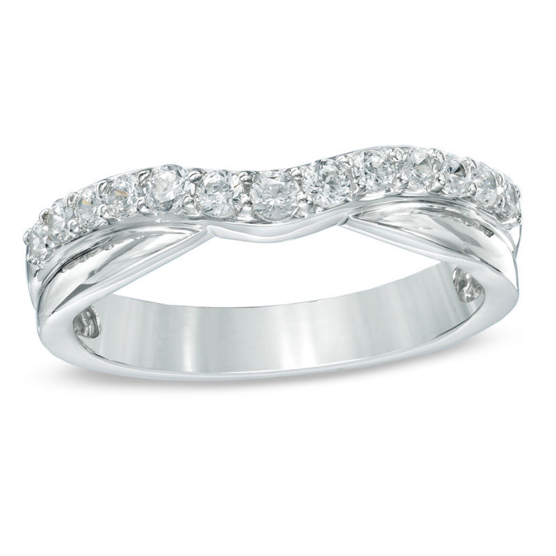 Main Image 1 of Previously Owned - Celebration  Lux® 0.40 CT. T.W. Diamond Contour Wedding Band in 18K White Gold (I/SI2)