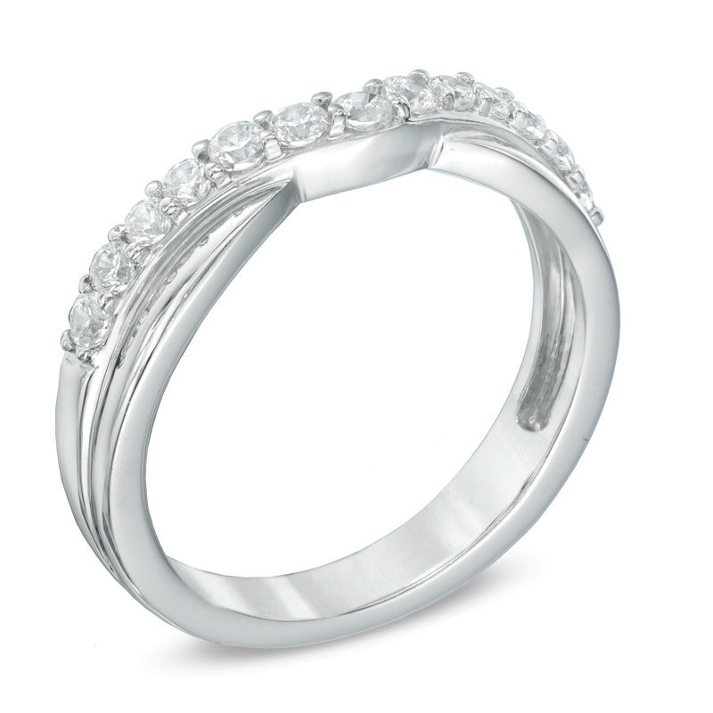 Main Image 2 of Previously Owned - Celebration  Lux® 0.40 CT. T.W. Diamond Contour Wedding Band in 18K White Gold (I/SI2)