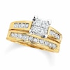 Thumbnail Image 1 of Previously Owned - 0.50 CT. T.W. Quad Square-Cut Diamond Bridal Set in 14K Gold
