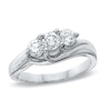 Previously Owned - 1.00 CT. T.W. Diamond Three Stone Engagement Ring in 14K White Gold