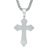 Previously Owned - Men's Gothic-Style Layered Cross Pendant in Stainless Steel and Rose IP - 24"