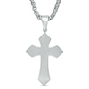 Previously Owned - Men's Gothic-Style Layered Cross Pendant in Stainless Steel and Rose IP - 24"