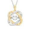 Thumbnail Image 0 of Previously Owned - Unstoppable Love™  Lab-Created White Sapphire Orbit Pendant in Sterling Silver and 14K Gold Plate