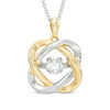Thumbnail Image 1 of Previously Owned - Unstoppable Love™  Lab-Created White Sapphire Orbit Pendant in Sterling Silver and 14K Gold Plate