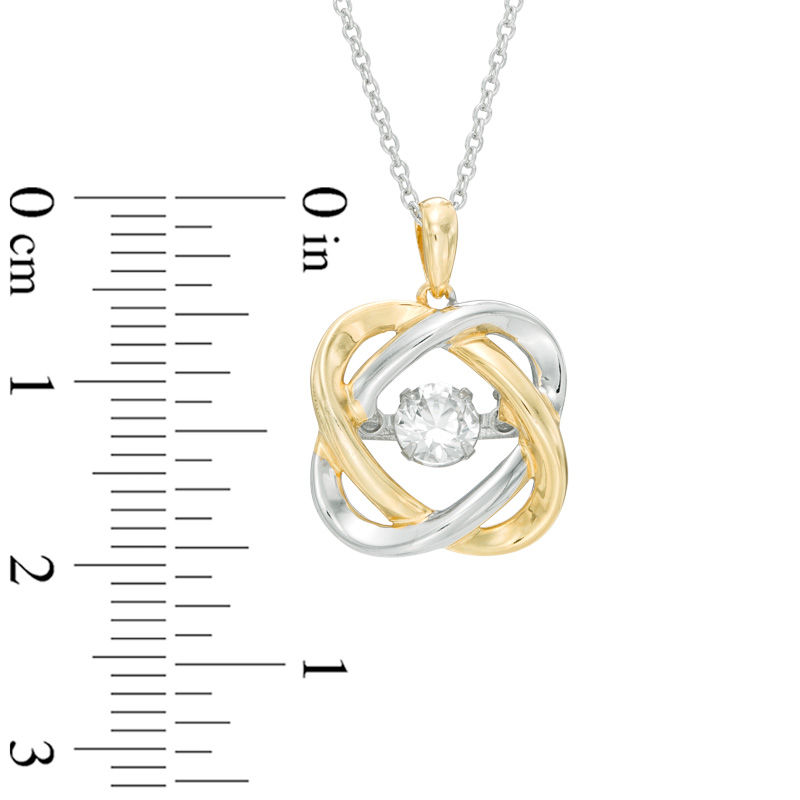 Main Image 2 of Previously Owned - Unstoppable Love™  Lab-Created White Sapphire Orbit Pendant in Sterling Silver and 14K Gold Plate