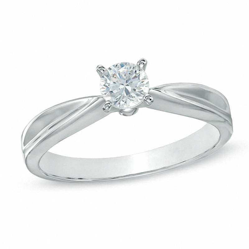 Previously Owned - 0.30 CT. Prestige® Diamond Solitaire Engagement Ring in 14K White Gold (J/I1)