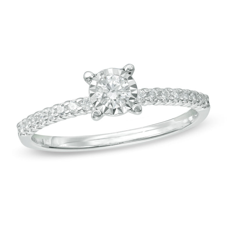 Previously Owned - 0.33 CT. T.W. Diamond Solitaire Engagement Ring in 10K White Gold