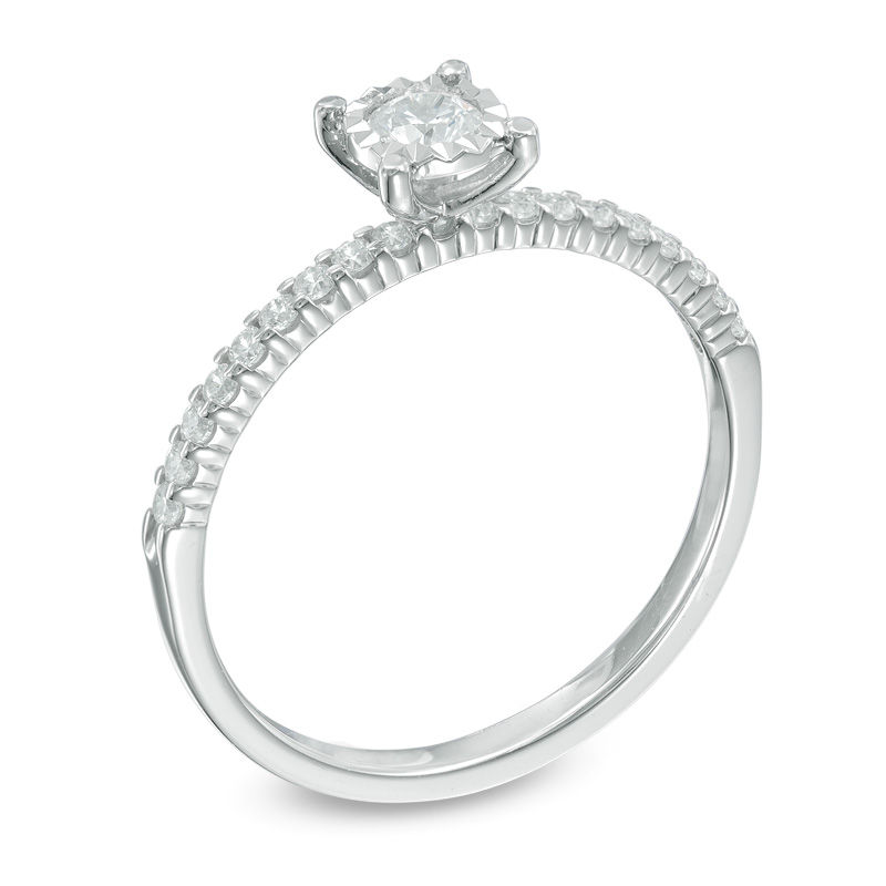 Previously Owned - 0.33 CT. T.W. Diamond Solitaire Engagement Ring in 10K White Gold