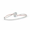 Thumbnail Image 1 of Previously Owned - 0.10 CT. T.W. Diamond Abstract Overlay Bangle in Sterling Silver and 10K Rose Gold