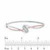 Thumbnail Image 2 of Previously Owned - 0.10 CT. T.W. Diamond Abstract Overlay Bangle in Sterling Silver and 10K Rose Gold