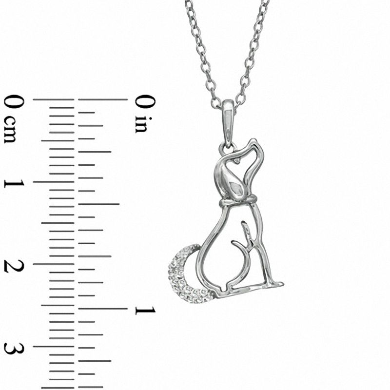 Main Image 3 of Previously Owned - Tender Voices® Diamond Accent Dog Pendant in Sterling Silver