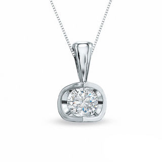 Previously Owned - / CT. Diamond Solitaire Tension Pendant in 14K Gold (I/I2