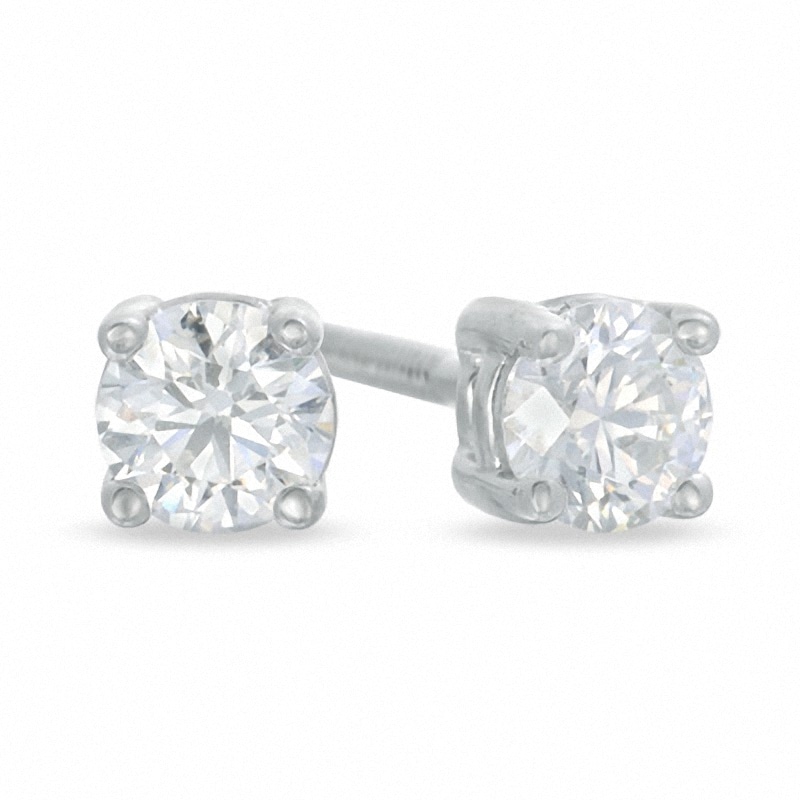 Previously Owned - Celebration Lux® 0.40 CT. T.W. Diamond Earrings in 18K White Gold (H-I/SI2)