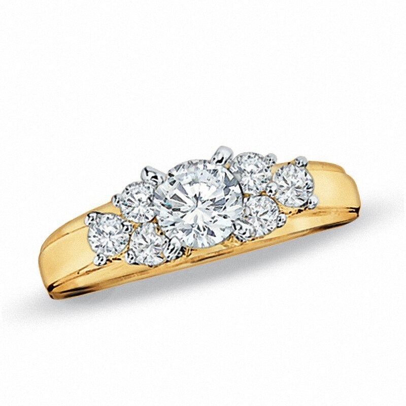 Previously Owned - 0.50 CT. T.W. Diamond Cluster Engagement Ring in 14K Gold