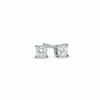 Thumbnail Image 1 of Previously Owned - 0.20 CT. T.W. Princess-Cut Diamond Solitaire Crown Royal Stud Earrings in 14K White Gold (J/I3)