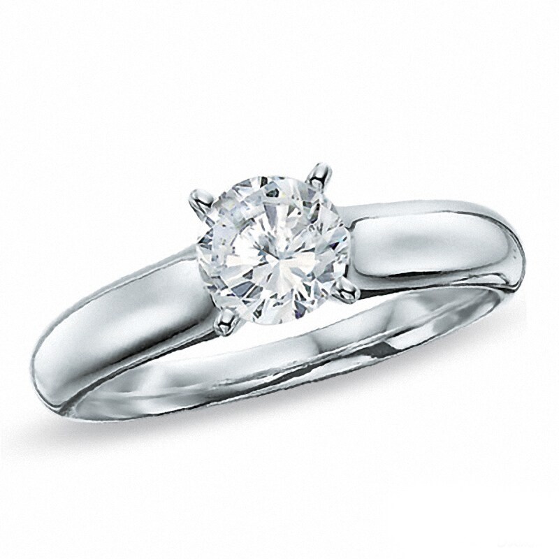 Main Image 1 of Previously Owned - 0.30 CT.  Diamond Solitaire Engagement Ring in 14K White Gold (I/I1)