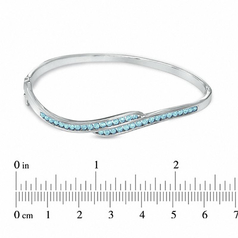 Main Image 2 of Previously Owned - Swiss Blue Topaz Bangle in Sterling Silver