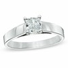 Thumbnail Image 0 of Previously Owned - 0.50 CT. Princess-Cut Diamond Solitaire Crown Royal Engagement Ring in 14K White Gold (J/I2)