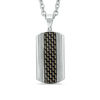 Previously Owned - Men's Dog Tag Pendant in Stainless Steel with Black Carbon Fiber Inlay - 24"