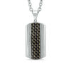 Thumbnail Image 1 of Previously Owned - Men's Dog Tag Pendant in Stainless Steel with Black Carbon Fiber Inlay - 24"