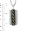Thumbnail Image 2 of Previously Owned - Men's Dog Tag Pendant in Stainless Steel with Black Carbon Fiber Inlay - 24"