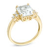 Thumbnail Image 2 of Previously Owned - Radiant-Cut Lab-Created White Sapphire Tri-Sides Ring in Sterling Silver with 14K Gold Plate