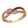 Thumbnail Image 1 of Previously Owned - Enhanced Cognac and White Diamond Loose Braid Ring in 10K Rose Gold