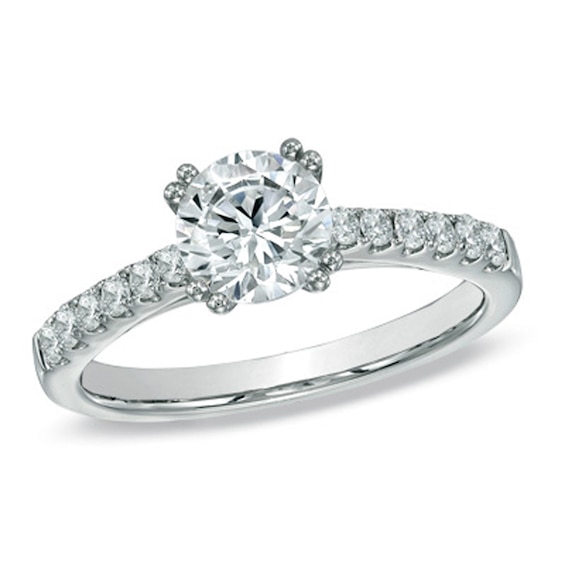 Previously Owned - Celebration Fire™ 1.20 CT. T.W. Diamond Engagement Ring in 14K White Gold
