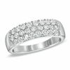 Thumbnail Image 1 of Previously Owned - 0.95 CT. T.W. Diamond Three Row Wedding Band in 18K White Gold