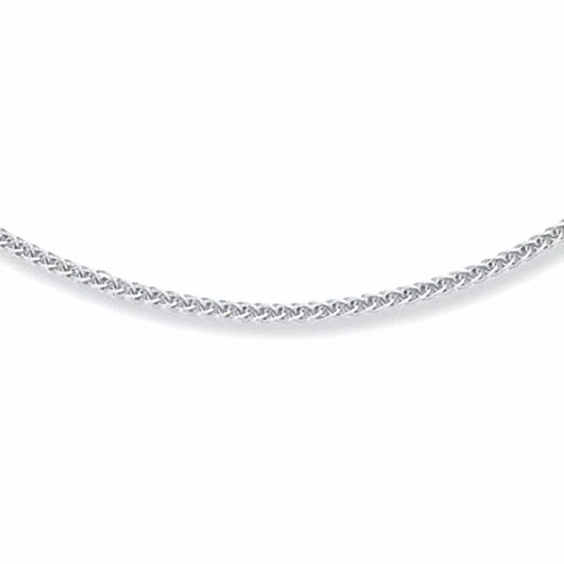 Previously Owned - Ladies' 1.0mm Square Wheat Chain Necklace in 14K White Gold - 18"