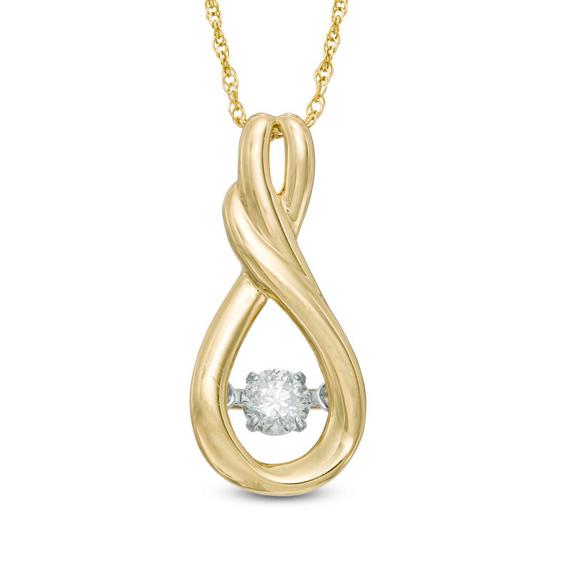 Main Image 1 of Previously Owned - Unstoppable Love™  0.14 CT.   Diamond Infinity Teardrop Pendant in 10K Gold (I/I2)