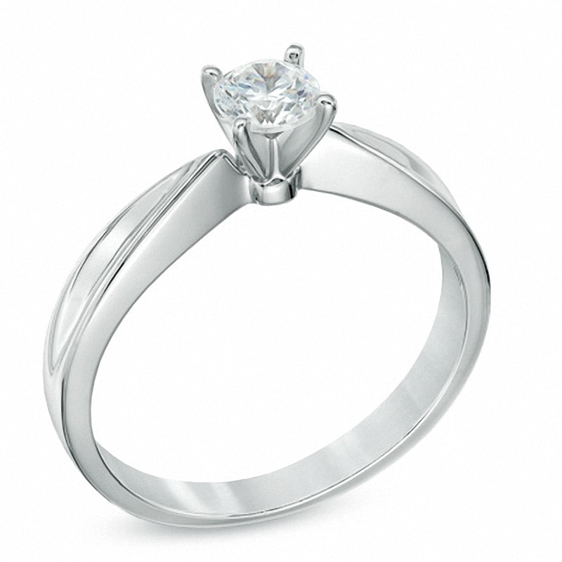 Previously Owned - 0.30 CT. Diamond Solitaire Engagement Ring in 14K White Gold (J/I1)