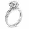 Thumbnail Image 1 of Previously Owned - 0.95 CT. T.W. Composite Diamond Frame Bridal Set in 10K White Gold