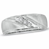 Thumbnail Image 0 of Previously Owned - Men's 0.10 CT. T.W. Diamond Three Stone Slant Band in 10K White Gold