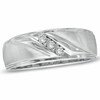 Thumbnail Image 0 of Previously Owned - Men's 0.10 CT. T.W. Diamond Three Stone Slant Band in 10K White Gold