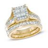 Thumbnail Image 0 of Previously Owned - 1.50 CT. T.W. Quad Princess-Cut Diamond Frame Bridal Set in 14K Gold